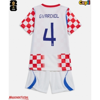 Croația Josko Gvardiol #4 Echipament de Fotbal Replică Mondial 2026 Copii Acasa (+ Șorturi)
